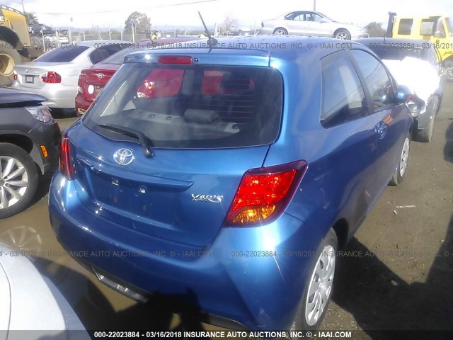 VNKJTUD39HA083710 - 2017 TOYOTA YARIS L/LE BLUE photo 4