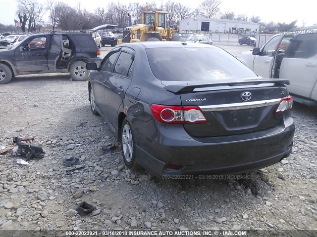 2T1BU4EE9BC594508 - 2011 TOYOTA COROLLA S/LE GRAY photo 3