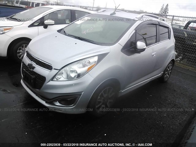 KL8CF6S9XEC576574 - 2014 CHEVROLET SPARK 2LT SILVER photo 2