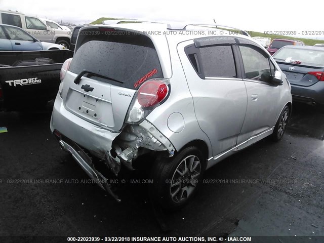 KL8CF6S9XEC576574 - 2014 CHEVROLET SPARK 2LT SILVER photo 4