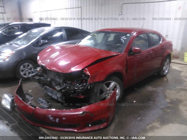 1B3BD1FB9BN560943 - 2011 DODGE AVENGER MAINSTREET RED photo 2