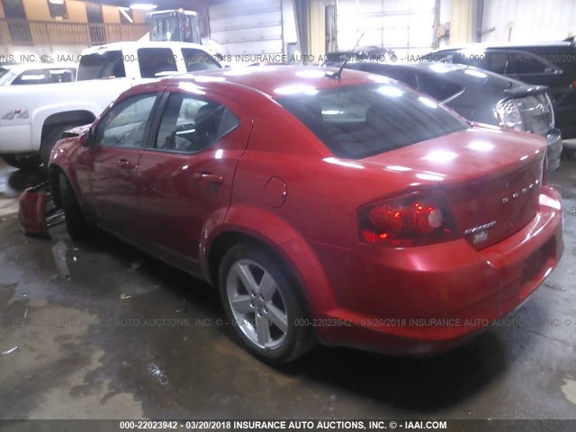 1B3BD1FB9BN560943 - 2011 DODGE AVENGER MAINSTREET RED photo 3