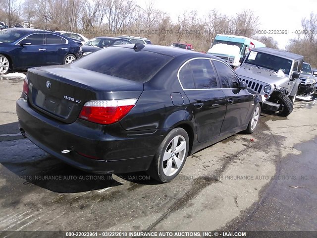 WBANV13598CZ51244 - 2008 BMW 528 XI BLACK photo 4