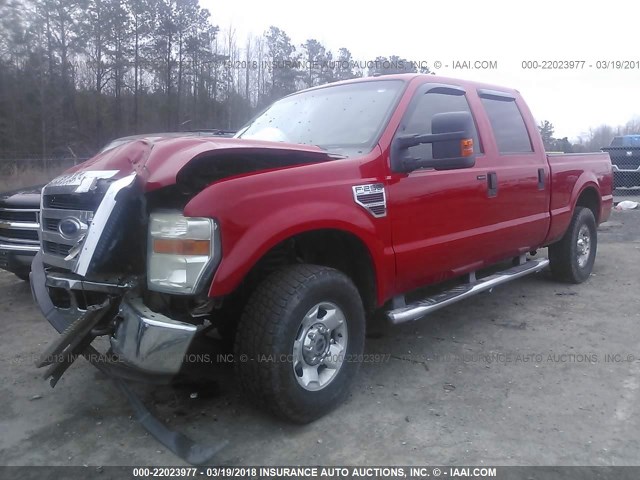 1FTSW21R58EA89577 - 2008 FORD F250 SUPER DUTY RED photo 2