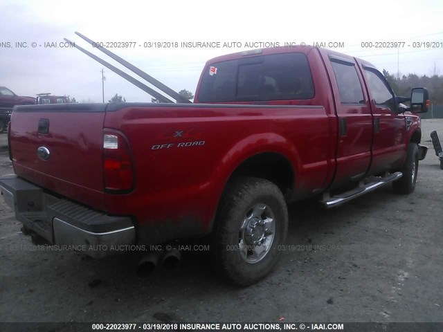 1FTSW21R58EA89577 - 2008 FORD F250 SUPER DUTY RED photo 4