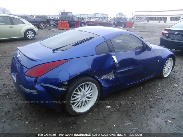 JN1AZ34E13T007238 - 2003 NISSAN 350Z COUPE BLUE photo 4