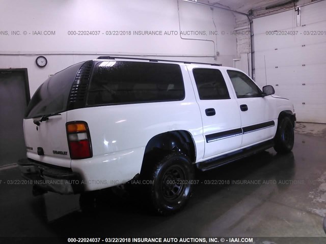 1GNFK16Z63J333325 - 2003 CHEVROLET SUBURBAN K1500 WHITE photo 4