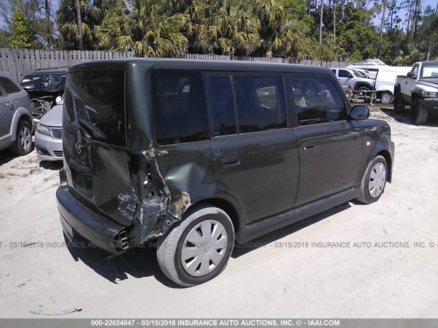 JTLKT324164057976 - 2006 TOYOTA SCION XB GREEN photo 4
