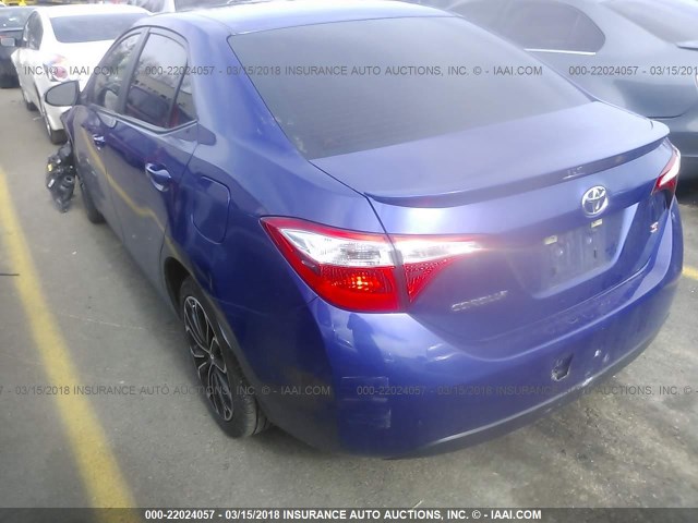 5YFBURHE0EP147367 - 2014 TOYOTA COROLLA L/LE/LE PLS/PRM/S/S PLS BLUE photo 3