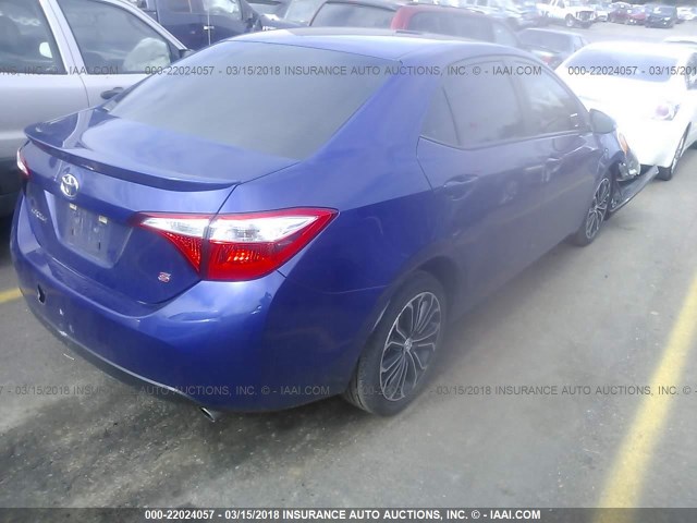 5YFBURHE0EP147367 - 2014 TOYOTA COROLLA L/LE/LE PLS/PRM/S/S PLS BLUE photo 4