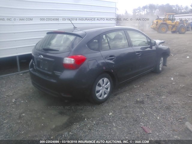 JF1GPAA68D1898520 - 2013 SUBARU IMPREZA GRAY photo 4