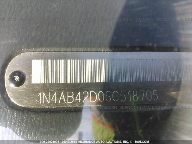 1N4AB42D0SC518705 - 1995 NISSAN 200SX SE GREEN photo 9