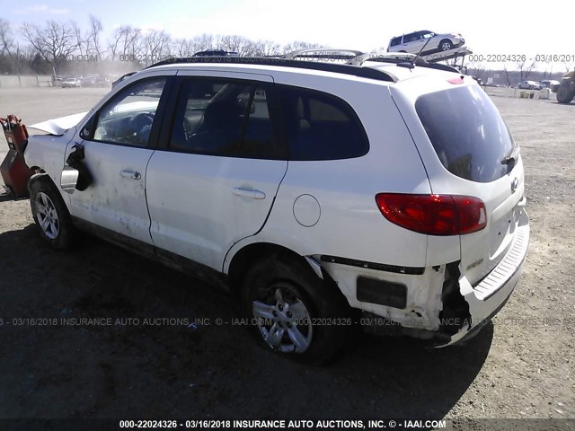 5NMSG13D39H251584 - 2009 HYUNDAI SANTA FE GLS WHITE photo 3