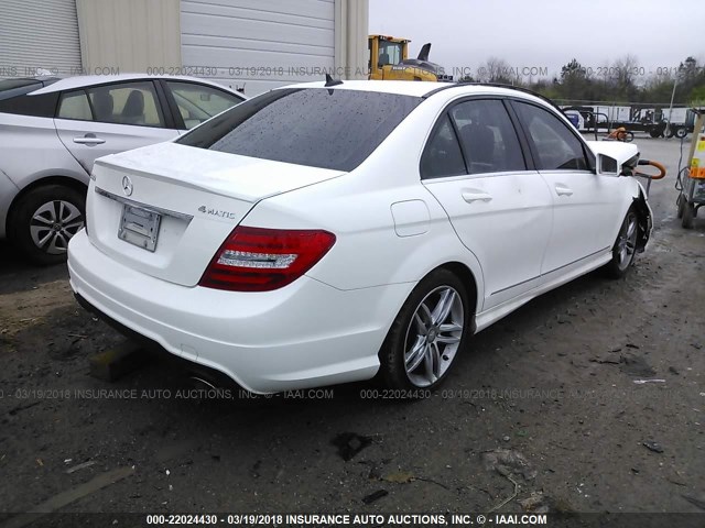 WDDGF8AB8DR280365 - 2013 MERCEDES-BENZ C 300 4MATIC WHITE photo 4