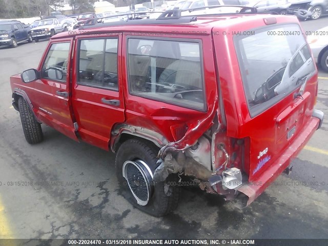 1J4FF68S5XL555269 - 1999 JEEP CHEROKEE SPORT/CLASSIC RED photo 3