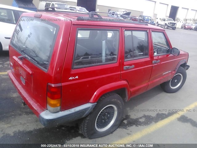 1J4FF68S5XL555269 - 1999 JEEP CHEROKEE SPORT/CLASSIC RED photo 4