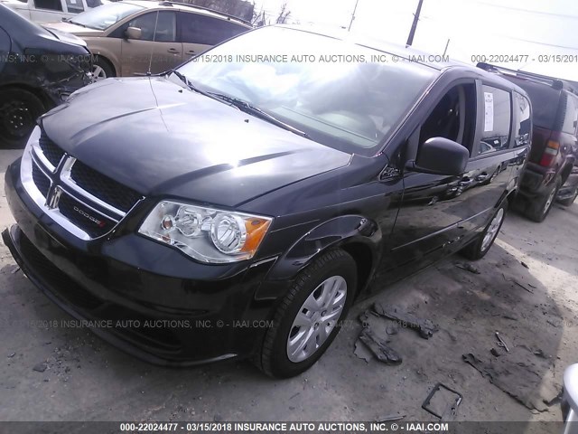 2C4RDGBG9FR652645 - 2015 DODGE GRAND CARAVAN SE BLACK photo 2