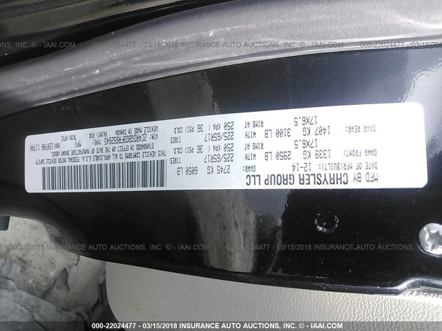 2C4RDGBG9FR652645 - 2015 DODGE GRAND CARAVAN SE BLACK photo 9