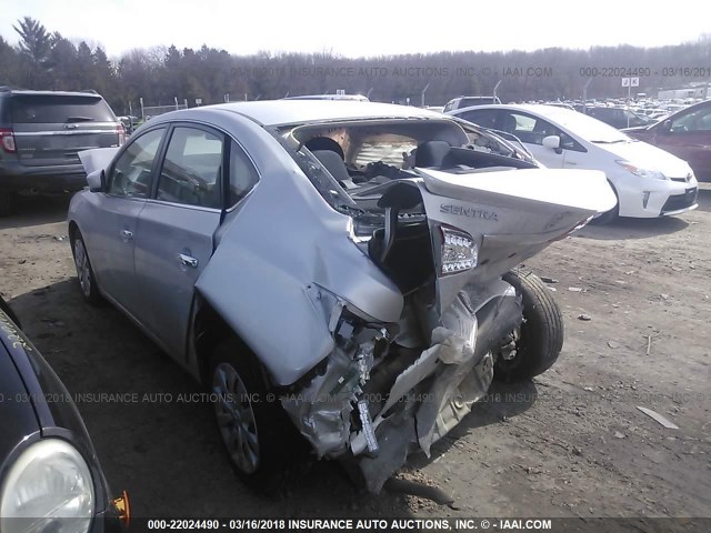 3N1AB7AP9EY236259 - 2014 NISSAN SENTRA S/SV/SR/SL SILVER photo 3