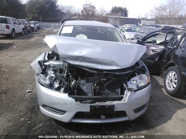 3N1AB7AP9EY236259 - 2014 NISSAN SENTRA S/SV/SR/SL SILVER photo 6