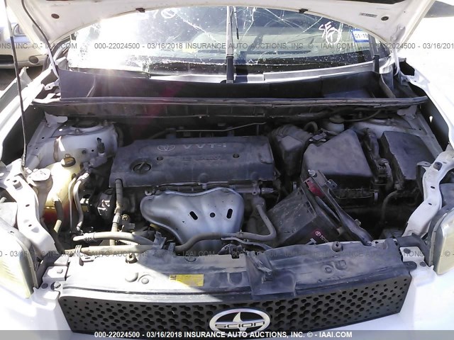 JTLKE50E191088006 - 2009 TOYOTA SCION XB WHITE photo 10