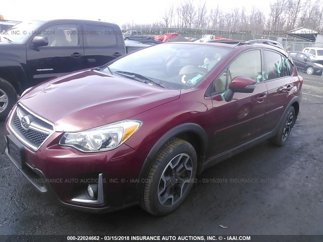 JF2GPALC1G8259423 - 2016 SUBARU CROSSTREK LIMITED BURGUNDY photo 2