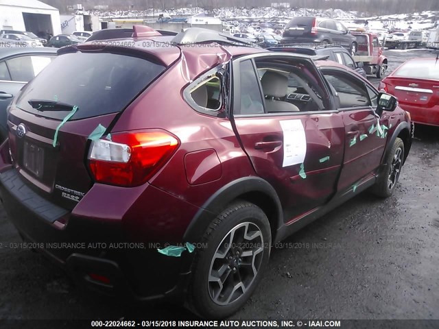 JF2GPALC1G8259423 - 2016 SUBARU CROSSTREK LIMITED BURGUNDY photo 4