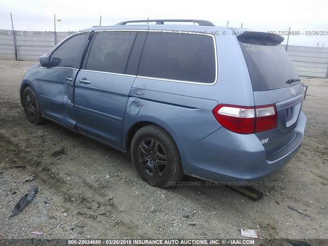 5FNRL38715B070570 - 2005 HONDA ODYSSEY EXL ლურჯი ფოტო 3