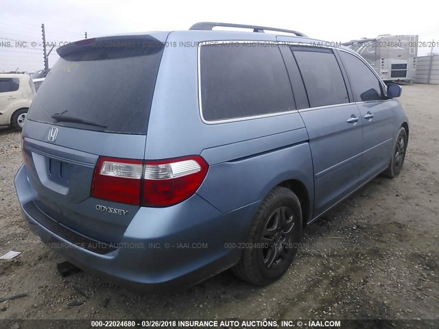 5FNRL38715B070570 - 2005 HONDA ODYSSEY EXL ლურჯი ფოტო 4