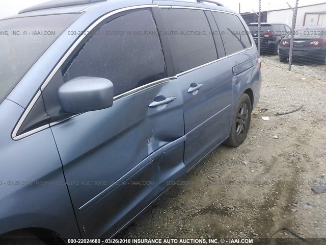 5FNRL38715B070570 - 2005 HONDA ODYSSEY EXL ლურჯი ფოტო 6
