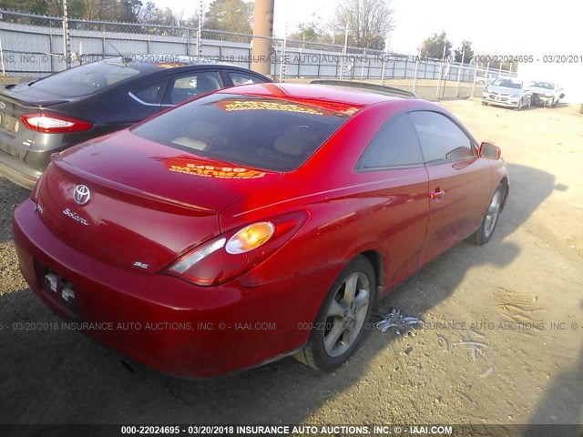 4T1CE38P65U971775 - 2005 TOYOTA CAMRY SOLARA SE/SLE RED photo 4