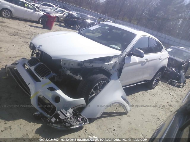 5UXKU2C54G0N81558 - 2016 BMW X6 XDRIVE35I WHITE photo 2