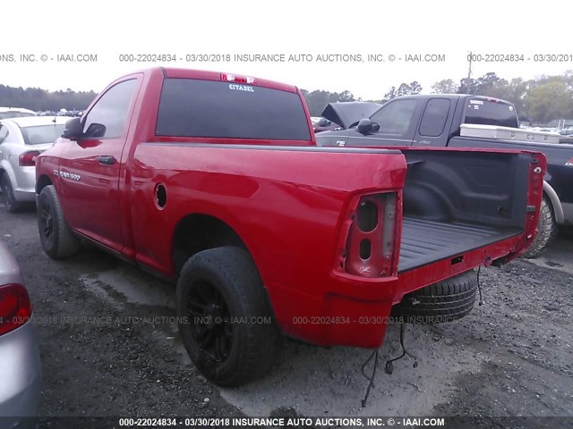 3C6JD6AT6CG254131 - 2012 DODGE RAM 1500 ST RED photo 3