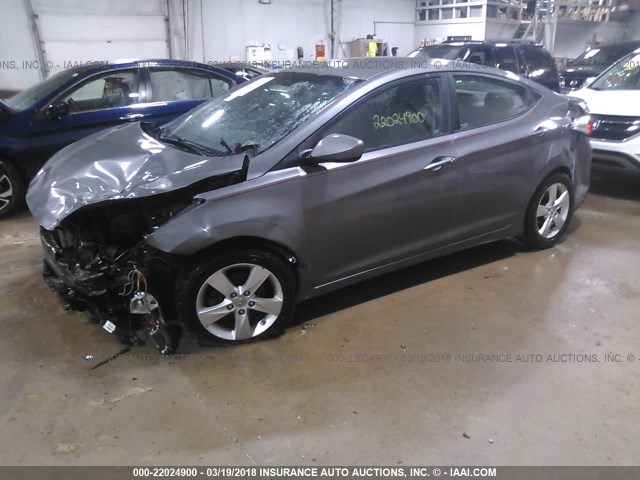 5NPDH4AE8DH368608 - 2013 HYUNDAI ELANTRA GLS/LIMITED GRAY photo 2