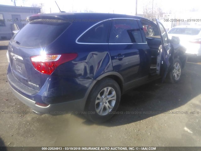 KM8NU13C37U026533 - 2007 HYUNDAI VERACRUZ GLS/SE/LIMITED BLUE photo 4