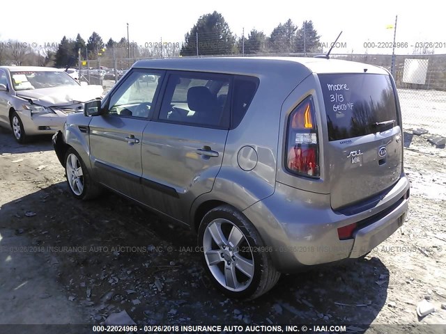 KNDJT2A23B7339319 - 2011 KIA SOUL +/!/SPORT GRAY photo 3