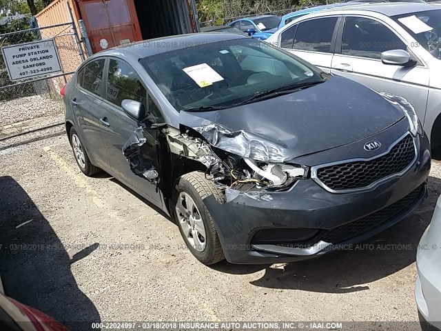 KNAFK4A65G5597753 - 2016 KIA FORTE LX GRAY photo 1