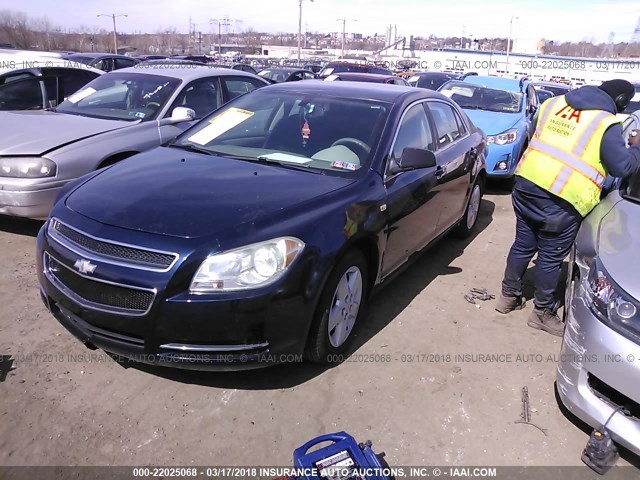 1G1ZG57B98F231925 - 2008 CHEVROLET MALIBU LS მუქი ლურჯი ფოტო 2
