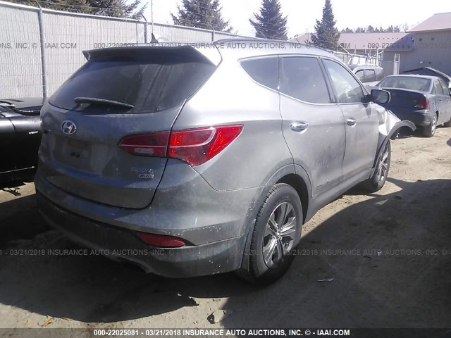 5XYZUDLB8EG232105 - 2014 HYUNDAI SANTA FE SPORT  SILVER photo 4