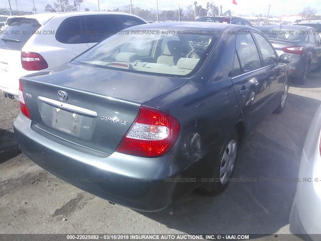 4T1BE32K04U305230 - 2004 TOYOTA CAMRY LE/XLE/SE GREEN photo 4