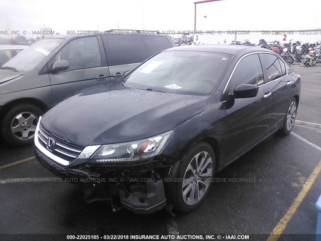 1HGCR2E55FA009414 - 2015 HONDA ACCORD SPORT BLACK photo 2