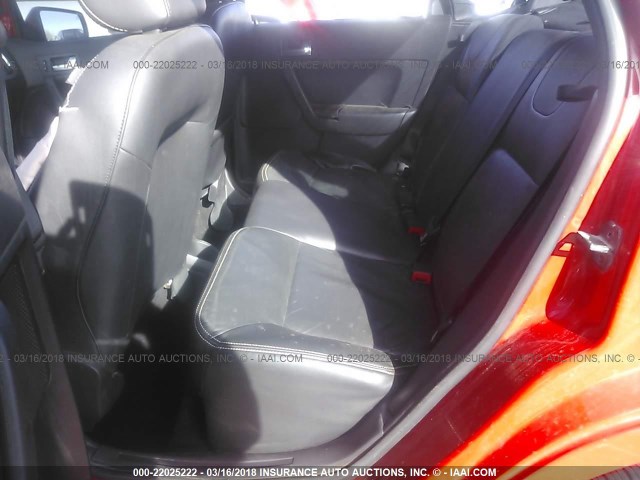 1FAHP35N98W169825 - 2008 FORD FOCUS SE/SEL/SES RED photo 8