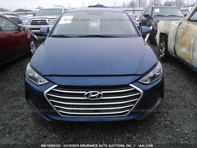 5NPD84LF4HH055454 - 2017 HYUNDAI ELANTRA SE/VALUE/LIMITED BLUE photo 6