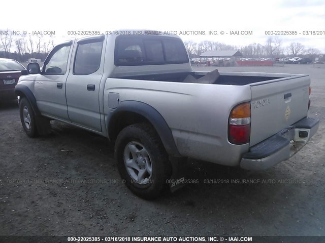 5TEHN72N34Z395738 - 2004 TOYOTA TACOMA DOUBLE CAB SILVER photo 3