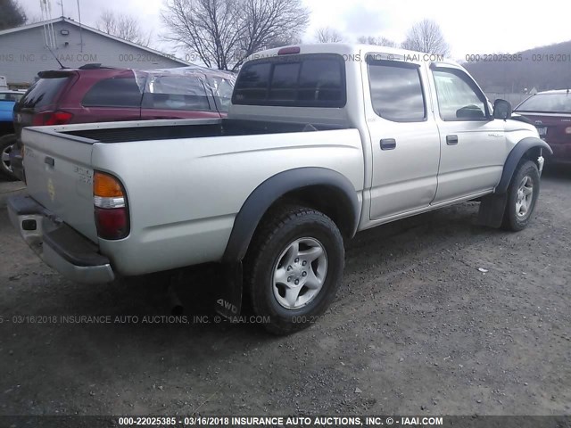 5TEHN72N34Z395738 - 2004 TOYOTA TACOMA DOUBLE CAB ვერცხლისფერი ფოტო 4