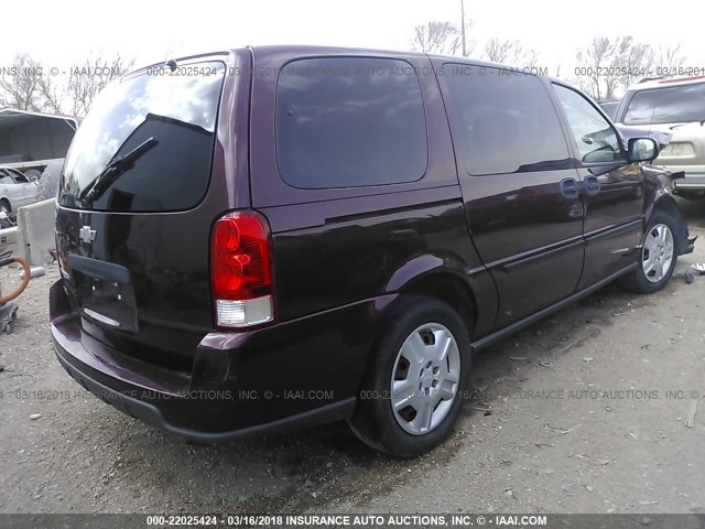 1GNDV23W18D113305 - 2008 CHEVROLET UPLANDER LS BURGUNDY photo 4