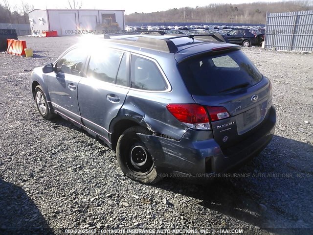 4S4BRBAC5D3311121 - 2013 SUBARU OUTBACK 2.5I BLUE photo 3