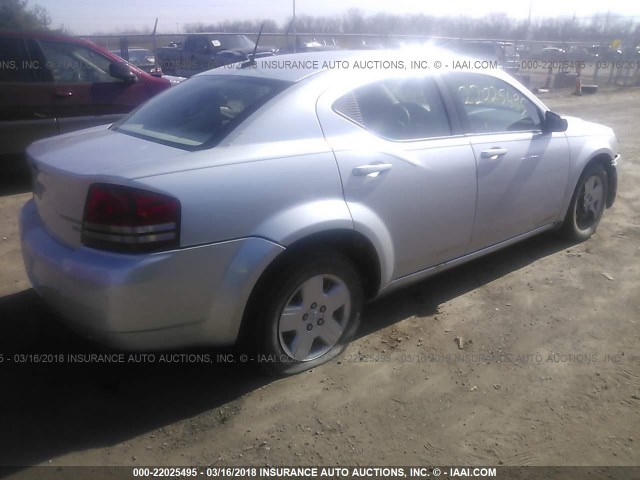 1B3CC4FB1AN186545 - 2010 DODGE AVENGER SXT SILVER photo 4