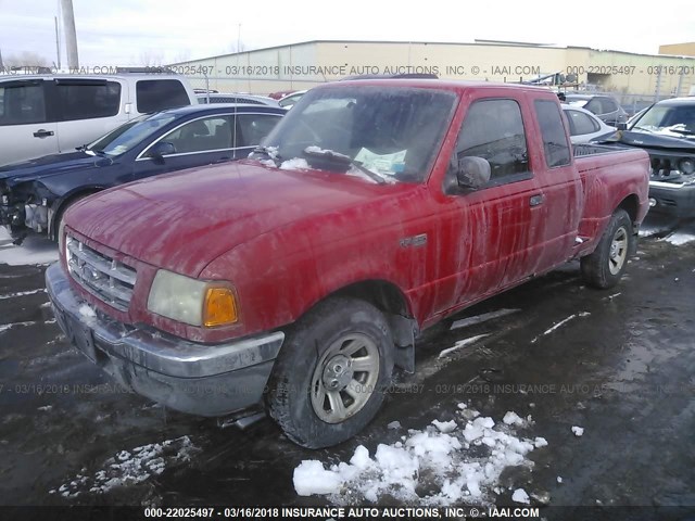 1FTYR14VX1TB00840 - 2001 FORD RANGER SUPER CAB RED photo 2