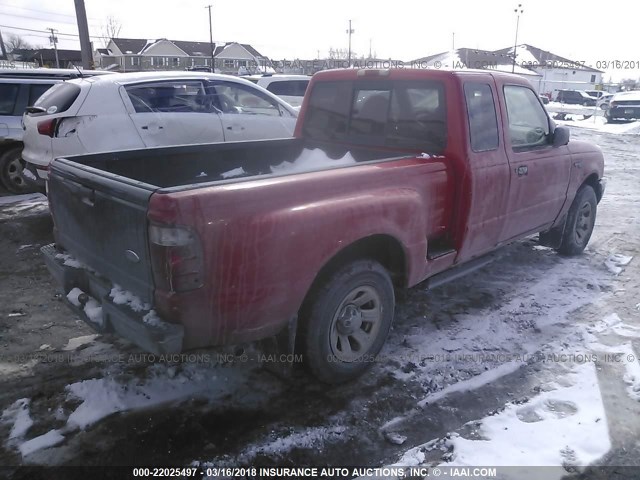 1FTYR14VX1TB00840 - 2001 FORD RANGER SUPER CAB RED photo 4